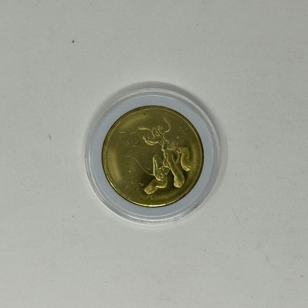 DISNEY 50th Anniversary Gold Medallion Coin Pluto